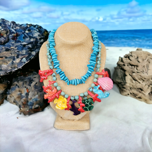 Mermaid core necklace ocean life theme slow made sustainable by Allie - Picture 6 of 6